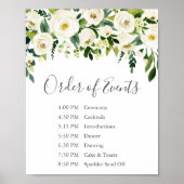 Poster Symbole Mariage de la verdure à fleurs blanches Or (Devant)