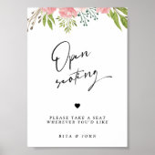 Poster Symbole Mariage de siège Floral moderne (Devant)