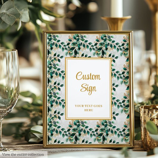 Poster SYMBOLE Mariage D'Eucalyptus Vert Foncé Glamour