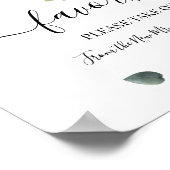 Poster Symbole Mariage douche Vert Eucalyptus (Coin)