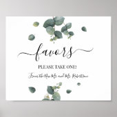 Poster Symbole Mariage douche Vert Eucalyptus (Devant)