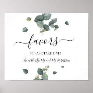 Poster Symbole Mariage douche Vert Eucalyptus