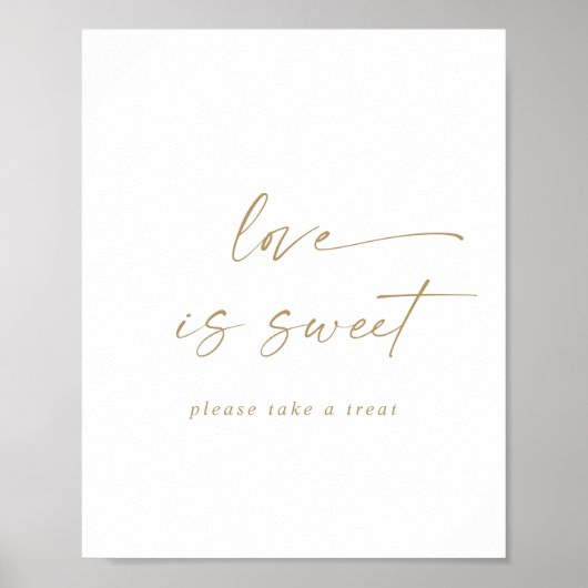 Poster Symbole Mariage doux de Modern Gold Script Love (Devant)