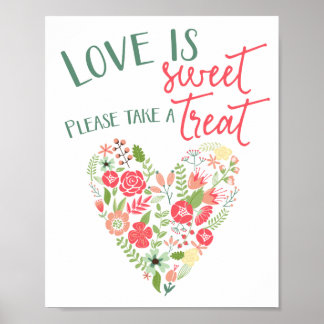 Poster SYMBOLE Mariage DU COEUR Floral Sweet Treat