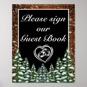 Poster SYMBOLE Mariage DU DE PINS DE NEIGE ET DE PNEIGE