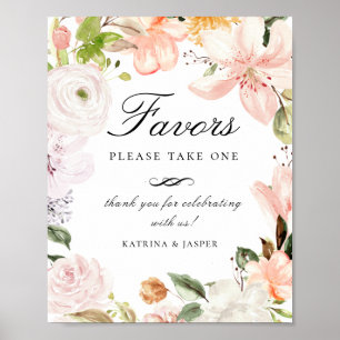 Poster Symbole Mariage du Jardin botanique Pastel Floral