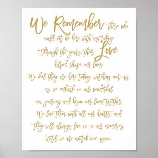Poster Symbole Mariage électronique Chic Hand Lettré Gold (Devant)