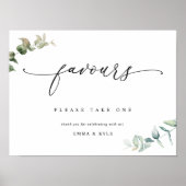 Poster SYMBOLE Mariage Élégant Faveurs Eucalyptus Vert (Devant)