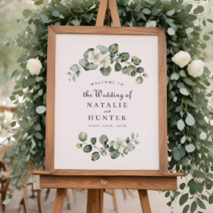Poster SYMBOLE Mariage Élégant Feuille d'Eucalyptus