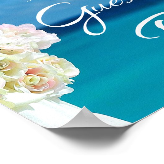 Poster SYMBOLE Mariage Élégant Floral Ocean Beach Summer (Coin)
