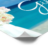 Poster SYMBOLE Mariage Élégant Floral Ocean Beach Summer (Coin)