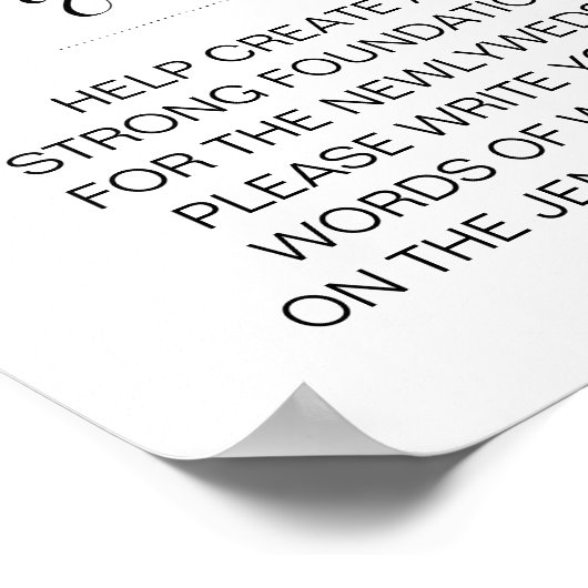 Poster SYMBOLE Mariage Élégant Jenga (Coin)