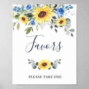 Poster SYMBOLE Mariage Élégant Tournesol Eucalyptus Faveu