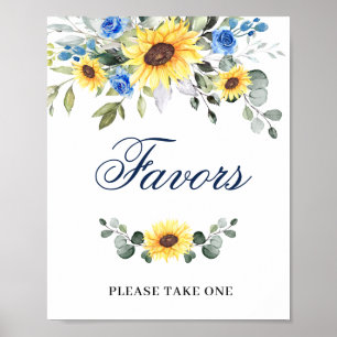 Poster SYMBOLE Mariage Élégant Tournesol Eucalyptus Faveu