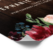 Poster SYMBOLE Mariage EN BOIS DE LA Marine Rouge Bourgog (Coin)