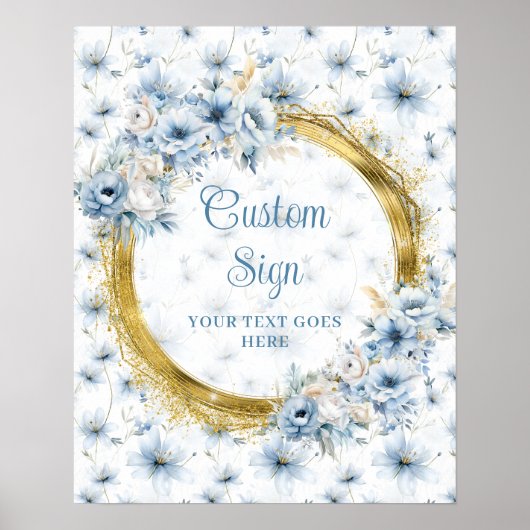 Poster SYMBOLE Mariage Ethereal Bohemian Pastel Blue Gold (Devant)