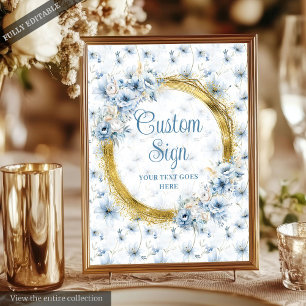 Poster SYMBOLE Mariage Ethereal Bohemian Pastel Blue Gold