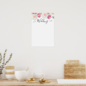 Poster Symbole Mariage floral Blush Rose framboise (Cuisine)