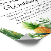 Poster SYMBOLE Mariage Floral Feuille Tropical débranché (Coin)