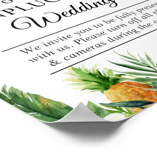 Poster SYMBOLE Mariage Floral Feuille Tropical débranché (Coin)