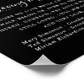 Poster Symbole Mariage floral noir et blanc (Coin)