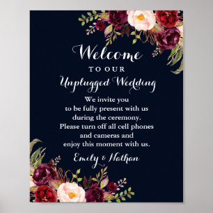 Poster SYMBOLE Mariage Floral Unplugged de la marine de B