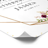 Poster Symbole mariage géométrique rouge et roux (Coin)