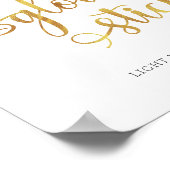 Poster Symbole Mariage "Glow sticks" or faux feuille (Coin)