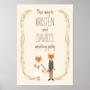 Poster Symbole Mariage ivoirien des renards de bois de Wh