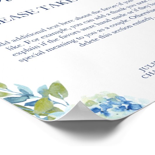 Poster SYMBOLE Mariage Juliette Dusty Blue Faveurs (Coin)