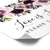 Poster Symbole Mariage mauve et rose (Coin)