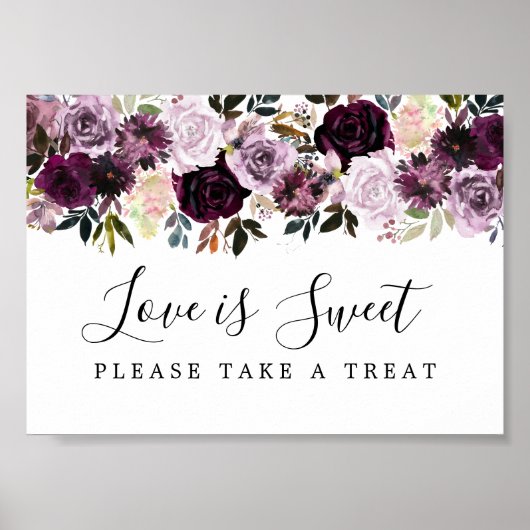 Poster Symbole Mariage mauve et rose (Devant)