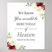 Poster SYMBOLE Mariage Mémoire Amour Rouge Blanc Floral (Devant)