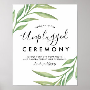 Poster SYMBOLE Mariage NON BOUGÉ Feuilles Botaniques Aqua