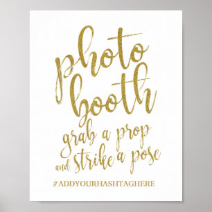 Poster Symbole Mariage Photo Booth Gold Parties scintilla