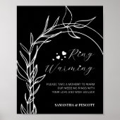 Poster Symbole Mariage romantique Noir Cercles Réchauffan