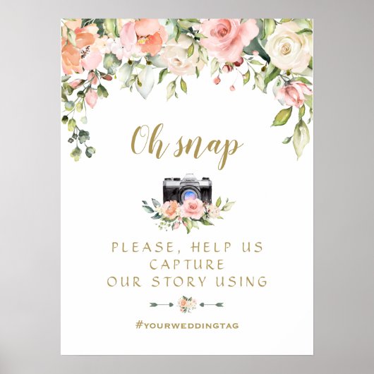 Poster Symbole Mariage rose pâle Oh Snap Instagram (Devant)