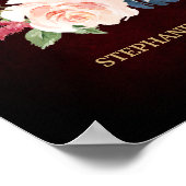 Poster SYMBOLE Mariage Rustique Boho de la Marine Rouge d (Coin)