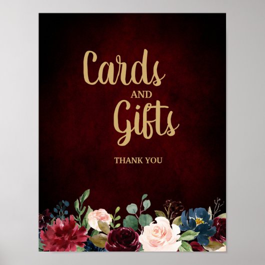 Poster SYMBOLE Mariage Rustique Boho de la Marine Rouge d (Devant)