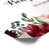 Poster SYMBOLE Mariage Rustique Boho de la Marine Rouge d (Coin)