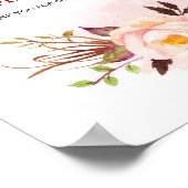 Poster SYMBOLE Mariage Rustique Boho Rouge Bourgogne (Coin)