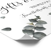 Poster Symbole Mariage vert Eucalyptus Cadeaux et Cartes (Coin)