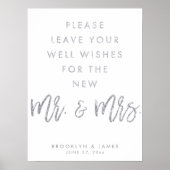Poster Symbole Mariage Well Wings Silver And White (Devant)