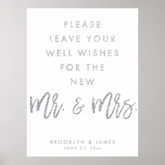 Poster Symbole Mariage Well Wings Silver And White (Devant)