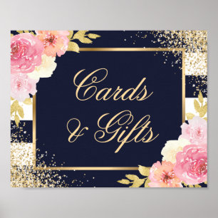 Poster Symbole Marine Gold Blush rose Cartes de mariage e