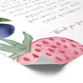 Poster Symbole Merci de fête fraise et bleuet (Coin)