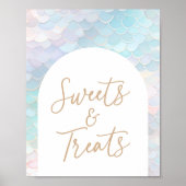 Poster Symbole Mermaid Anniversaire Soirées et sucreries (Devant)