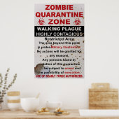 Poster SYMBOLE MILITAIRE DE quarantaine Zombie (Cuisine)
