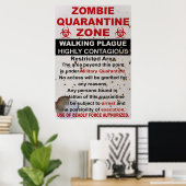 Poster SYMBOLE MILITAIRE DE quarantaine Zombie (Bureau à domicile)