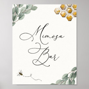 Poster Symbole Mimosa Bar Bee Eucalyptus